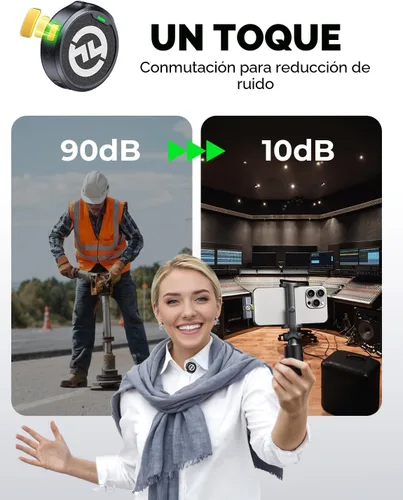 Miniatura 3 de Micrófono inalámbrico Hollyland Lark M2 para iPhone/cámara/Android/PC, audio de alta fidelidad 48kHz/24-bit, alcance de 300m, cancelación de ruido