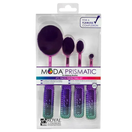 Miniatura 8 de MODA Prismatic - Juego de 4 brochas de maquillaje para perfeccionar la cara, filamentos sintéticos ultrasuaves para base sin costuras, mezcla