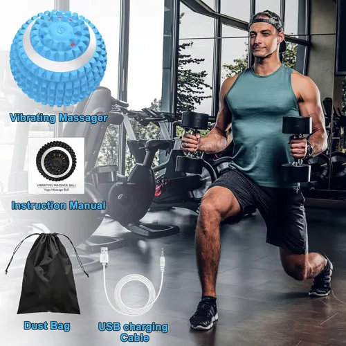 Miniatura 5 de Uppye Bola de masaje vibratoria para alivio del dolor, bolas de lacrosse terapia de punto de activación de tejido profundo para alivio del dolor