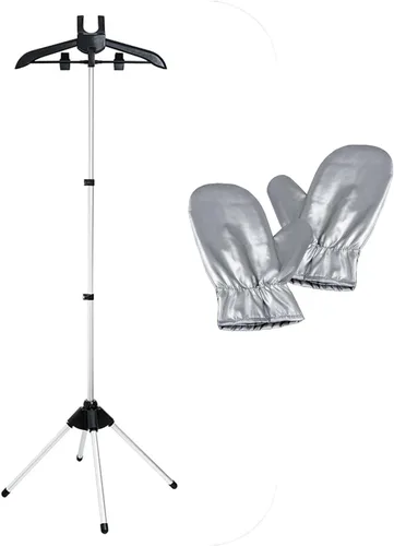 Miniatura 9 de Colgador con soporte para vaporizador de ropa y guante de planchado de vapor para vaporizar ropa, estante de vaporizador de ropa de mano con mini