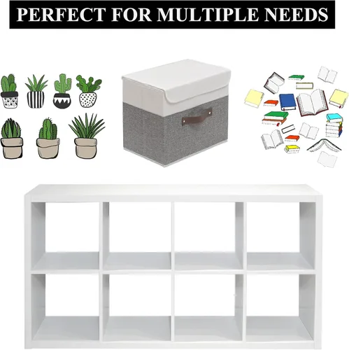Miniatura 4 de Estantería para libros de 8 cubos, organizador de almacenamiento de cubos de nogal, estantería abierta para aula, sala de juegos para niños, rincón