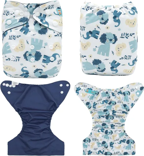 Miniatura 2 de ALVABABY Baby Cloth Diaper Cover, Swim Diaper,Nappy Shell Baby Girls and Boys Perro y elefante