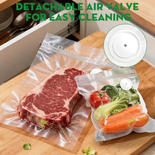 Miniatura 3 de Bolsas reutilizables selladoras al vacío para alimentos, 30 bolsas pequeñas (8.7 x 11.8 pulgadas, 11.8 x 13.8 pulgadas), congelador, microondas
