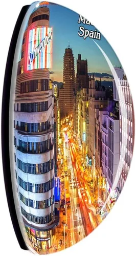 Miniatura 2 de Spain Street Madrid Imán de nevera 3D Cristal de cristal turístico ciudad viaje recuerdo colección regalo fuerte nevera etiqueta engomada