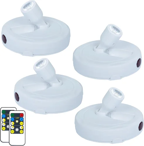 Miniatura 17 de HAMVIDNE Foco LED, luces de foto a batería, iluminación ascendente para interior, luces de disco con 2 controles remotos, luz de punto regulable