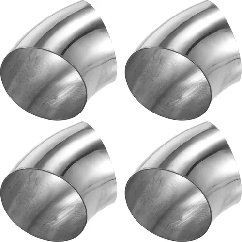 Miniatura 10 de X AUTOHAUX 4 piezas OD 2.5 pulgadas 45 grados SS304 tubo de acero inoxidable curvado para tubo de escape de codo para sistema de escape modificado
