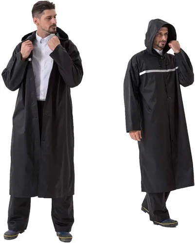 Impermeable para Adultos, Ponchos de Lluvia con Capucha para Hombre, Chaqueta ligera, Impermeable, Larga, Cortavientos para Hombres Mujeres