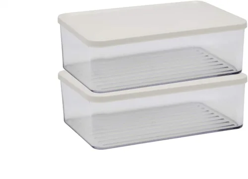 Miniatura 7 de Silicook Caja Plana de Plástico Transparente para Organización de Cocina, Refrigerador y Congelador, Contenedor de Almacenamiento de Alimentos