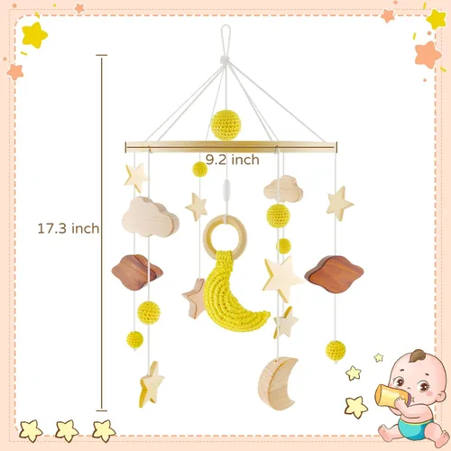 Miniatura 4 de Móvil de cuna para niños y niñas, móvil de cuna bohemio, móvil para cuna, hecho a mano, para habitación de niños, decoración de guardería