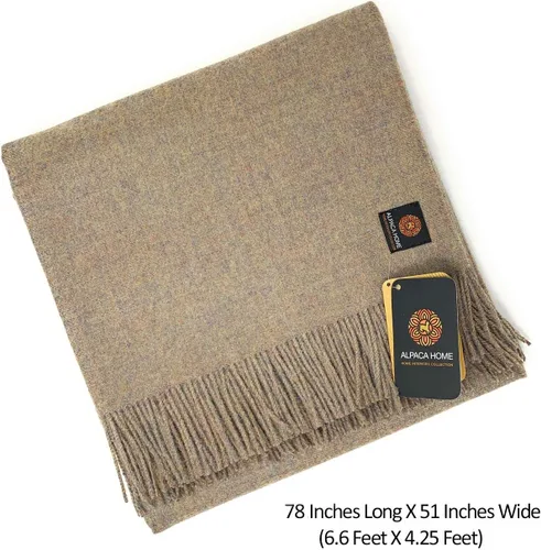 Miniatura 2 de Alpaca Home Manta Cityscape 100% pura lana de alpaca bebé 6.6 pies de largo x 4.25 pies de ancho Ropa de cama hipoalergénica, suave y Amberes