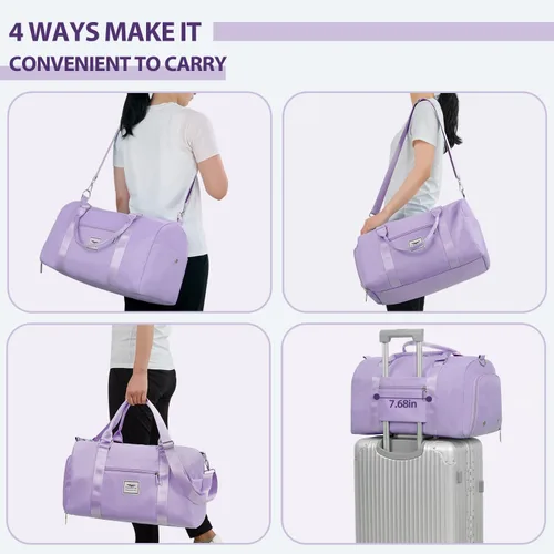 Miniatura 6 de FIORETTO Bolsa de viaje de fin de semana para mujer, Púrpura claro