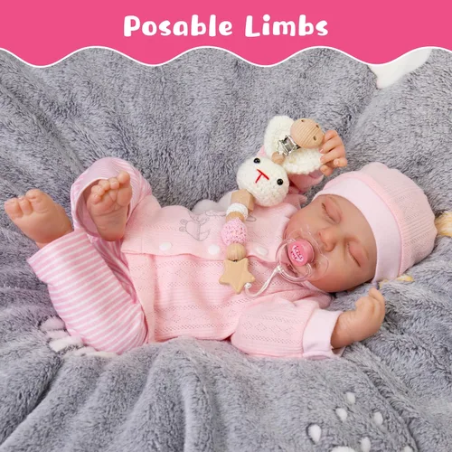 Miniatura 4 de Milidool Muñecas Reborn de bebé realistas para niñas - 50 cm, cuerpo suave de silicona realista, muñecas de bebé recién nacidas, muñecas americanas