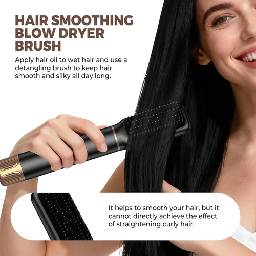 Miniatura 7 de UKLISS Cepillo secador de pelo 6 en 1 y moldeador de aire, cepillo profesional con pantalla LCD, multiestilizador para volumen y brillo, calor