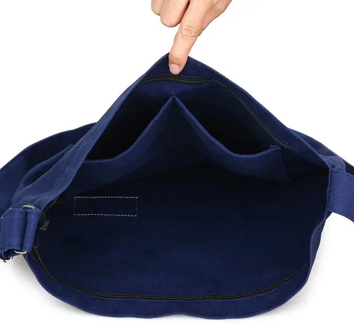 Miniatura 104 de Covelin - Bolsa de hombro informal de lona para mujer, estilo bohemio y retro, bolsa de mano, bolso cruzado, tamaño grande