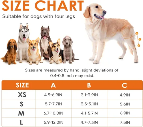 Miniatura 8 de Jorme Rodillera para perro para pierna trasera desgarrada del ligamento cruzado anterior, de neopreno transpirable con velcro ajustable y banda