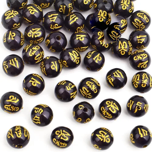 Miniatura 4 de Jdesun 100 cuentas de bola espaciadora Pixiu de 0.315 pulgadas (0.354 in), cuentas de Feng Shui de resina, cuentas redondas y sueltas, amuleto