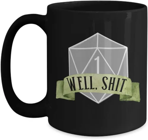 Miniatura 3 de Dungeons and Dragons Well Shit - Taza para novio, regalo de cumpleaños, regalo geek para hombres, Dungeon Master, taza de té negra DnD DM, regalo