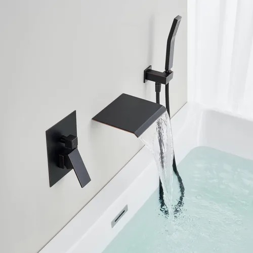 Miniatura 4 de Wowkk Grifo de Bañera de Montaje en Pared Relleno de Bañera Cascada Grifo de Bañera Bronce Aceitado Relleno de Bañera de Latón Grifo de Bañera
