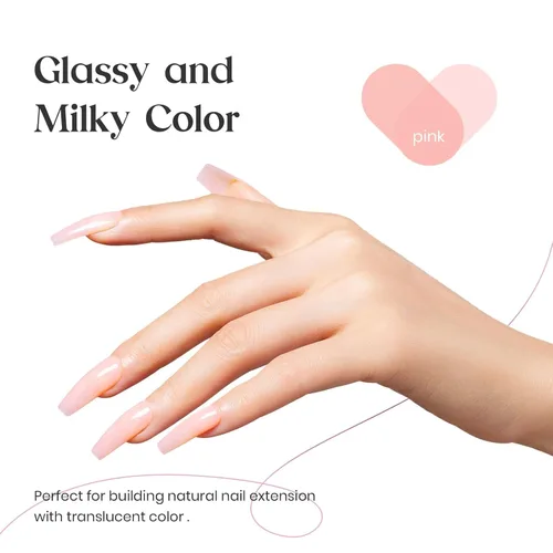 Miniatura 5 de Beetles Gel de uñas en gel de construcción 15ML, Gel fortalecedor de construcción 7 en 1, gel de uñas de extensión de uñas rosa nude translúcido