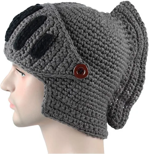 Miniatura 5 de Creative Barbarian Knit Beard Hat Funny Knit Hat Wig Beanie Hat Beard Facemask