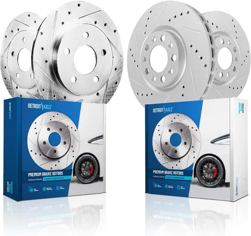 Detroit Axle - 4 rotores de freno para Chevrolet Cruze Volt Orlando Verano, rotores de freno de disco perforados y ranurados de repuesto : rotor