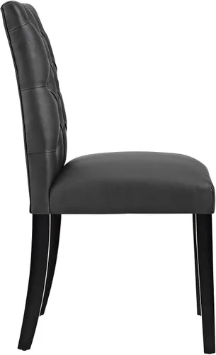 Miniatura 3 de Modway MO- Duchess - Silla de comedor tapizada de piel sintética con botones capitoné, color negro