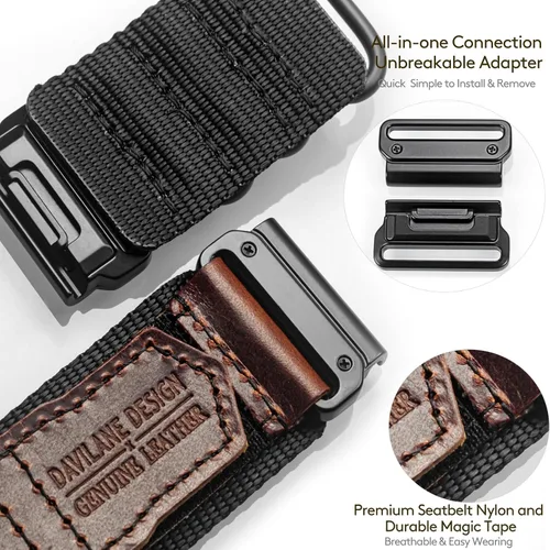 Miniatura 4 de Compatible With Garmin Watch Band, Leather Watch Band Sports Strap For