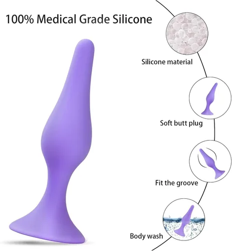 Miniatura 2 de Tapones Anales Juguetes Sexuales, HISIONLEE 5PCS Juguetes Sexuales Anales de Silicona Kit de Entrenamiento de Tapón Anal para Juguetes Sexuales