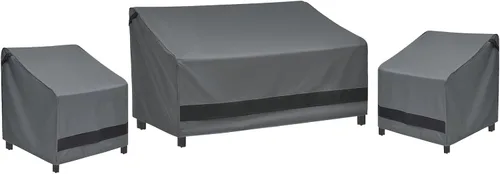 Miniatura 12 de Loriano Fundas de sofá de patio de 3 plazas, 100% impermeables, ajuste perfecto para fundas de sofá al aire libre, tela Oxford, muebles de patio