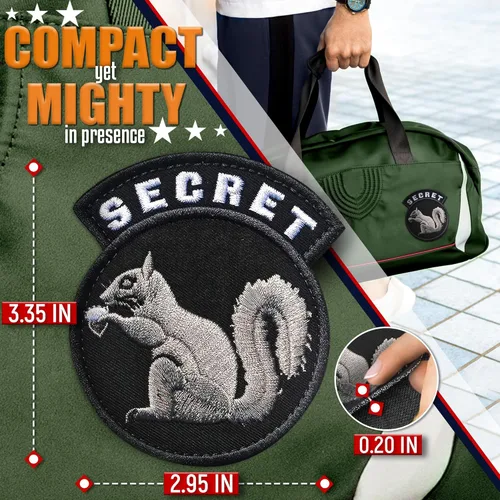 Miniatura 2 de Parche secreto de ardilla para equipo táctico, parches tácticos para chaquetas con ajuste de gancho y bucle, divertidos parches militares