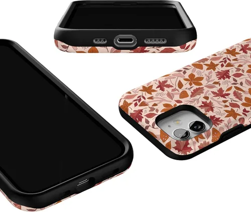 Miniatura 3 de Funda Casely para iPhone 12 Mini No puedo evitar enamorarme Hojas de otoño Compatible con MagSafe Diseño protector audaz