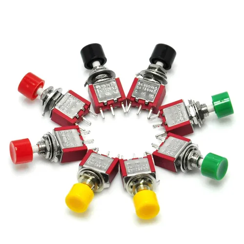 Miniatura 3 de Gikfun AC 2A 250V/5A 120V NO/NC SPST Interruptor de botón momentáneo Kit de bricolaje para Arduino (paquete de 8 piezas) EK1926