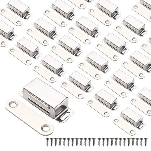 Mousike Imanes magnéticos para gabinete, cierre magnético de puerta de acero inoxidable para cocina, baño, armario, armario, armario, puerta, cajón,