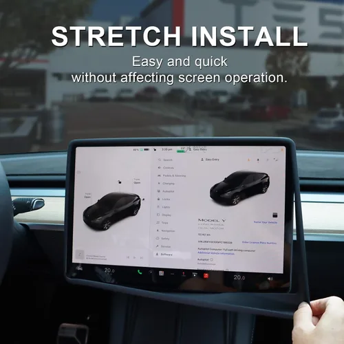 Miniatura 5 de Rislobx Protector de pantalla para Tesla Model 3/Y, accesorios con marco inferior ampliado, protección de pantalla de consola central de silicona