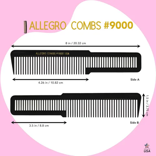 Miniatura 2 de Allegro Combs 9000 Clipper Blending Corte de dientes anchos Peine de pelo para peluqueros que se desvanecen peluqueros hombres mujeres peine