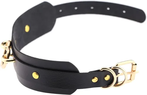 Miniatura 3 de Gargantilla de cuero estilo punk gótico para hombres, mujeres y niñas, aleación, Adjustable, Corazón Dorado
