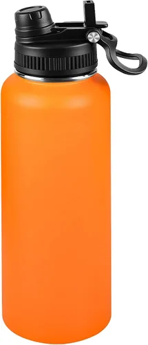 Miniatura 10 de Botella de agua aislada de 22 onzas, tapa 2 en 1 a prueba de fugas (sorbo/pajilla) + asa, botella de acero inoxidable para deportes, viajes, trabajo
