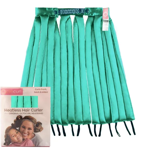 Miniatura 14 de Octocurl Diadema sin calor, rizadores de pelo para dormir, rizadores sin calor para cabello largo (algodón, rosa)