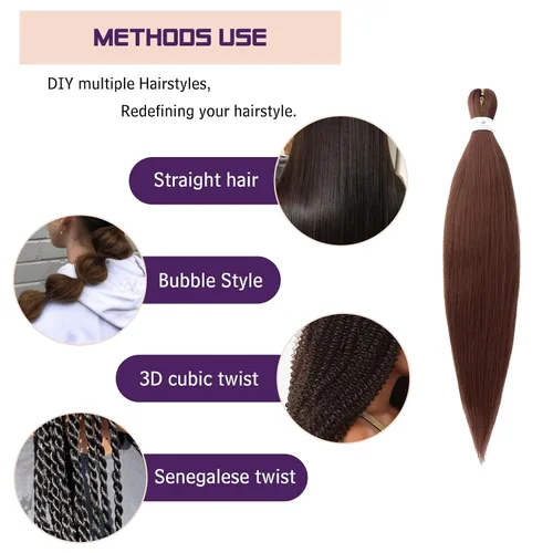 Miniatura 5 de Beyond Beauty - Trenzas preestiradas de cabello profesional sin picazón, ajuste de agua caliente, fibra sintética, textura Yaki, extensiones