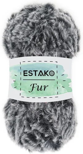 Miniatura 18 de Estako Piel 100% poliéster, suave, súper grueso, esponjoso, pelo sintético, hilo de tejer y ganchillo, 3.52 oz (100gr) 71 yardas (213.3 ft)