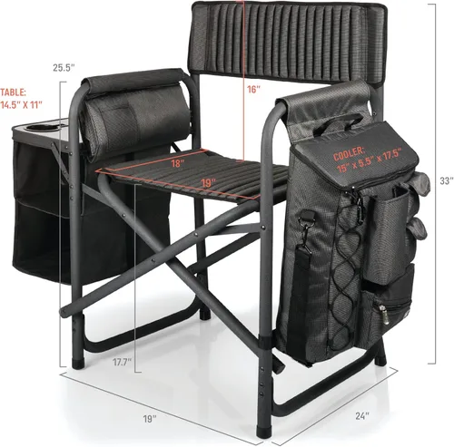 Miniatura 3 de Picnic Time Fusion – Silla plegable, Gris/Negro Gris Oscuro con Acentos Negros