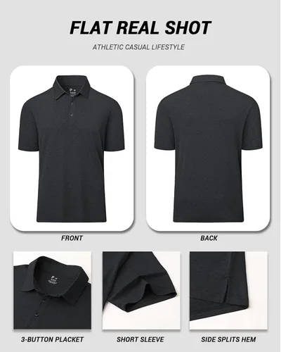 Miniatura 5 de Polu Polo de golf para hombre, absorbe la humedad, manga corta, casual, cuello de verano