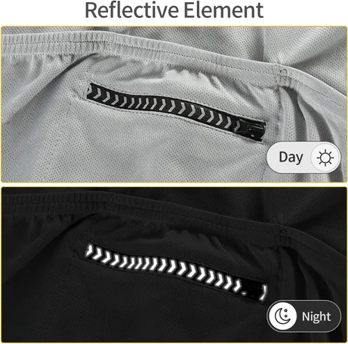 Miniatura 11 de BERGRISAR Camisetas básicas de ciclismo para hombre, manga corta, bolsillos con cremallera