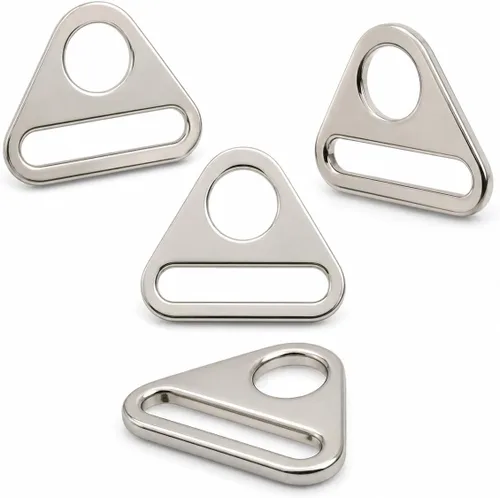 Miniatura 9 de CRAFTMEMORE 4 piezas de ajuste de anillos triangulares hebilla de ajuste de anillos en D para bolsa de coser correa correas SC84, plomizo