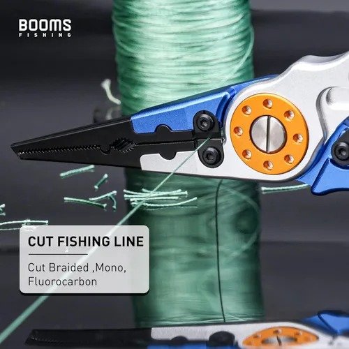 Miniatura 4 de Booms Fishing X1 Alicates de Pesca de Aluminio para Agua Salada, Kit de Aparejos de Pesca de Surf, Multiherramienta de Pesca Removedor de Anzuelos