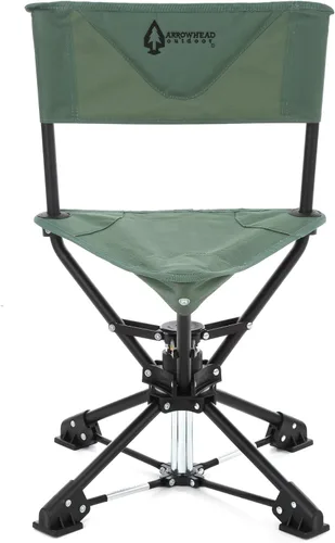 ARROWHEAD OUTDOOR Silla de Caza Giratoria de 360°, Perfecta para Ciegos, Sin Pies que Hundan, Soporta hasta 450lbs, Estuche de Transporte, Marco de