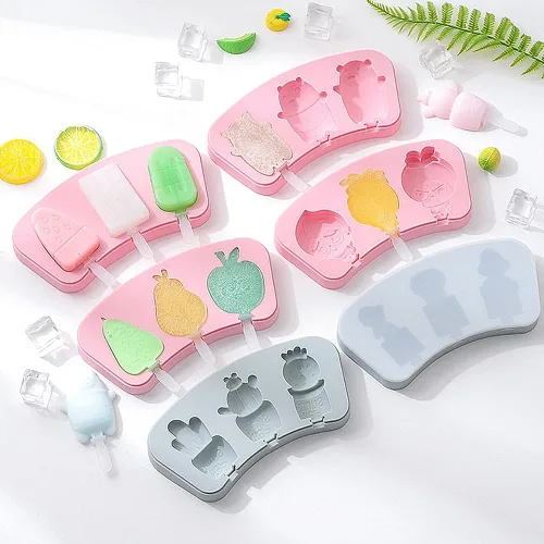 Miniatura 5 de Juego de 7 moldes de silicona para paletas que incluye 7 moldes de silicona, 7 tapas y 7 varillas reutilizables, crea 21 heladas/paletas para niños