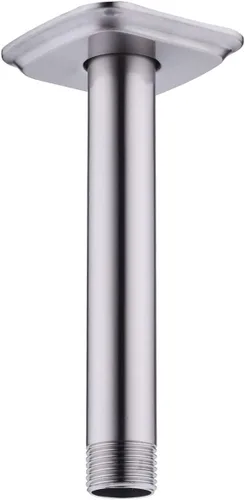 Miniatura 10 de Brazo de ducha con brida de acero inoxidable de 4 pulgadas, extensión recta montada en el techo para cabezal de ducha de lluvia superior, níquel