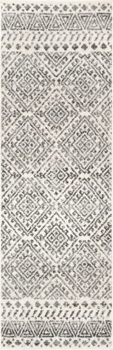 Miniatura 3 de Nuloom Camila - Alfombra de pasillo duradera para dormitorio, sala de estar, comedor, estudio, vestíbulo, entrada, 2 x 6 pies, color blanco