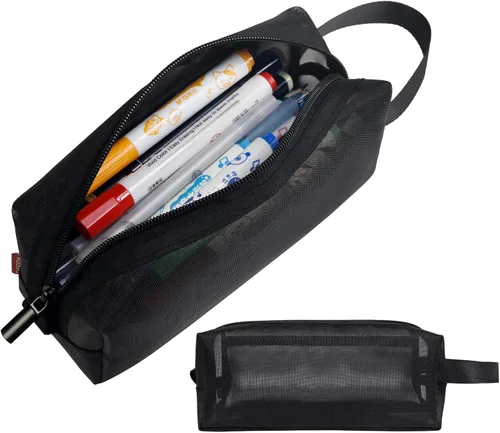 Miniatura 15 de Fmeida Estuche para lápices estético, bolsa de lápices de gran capacidad, estuche portátil para bolígrafos, oficina, papelería, bolsa de maquillaje